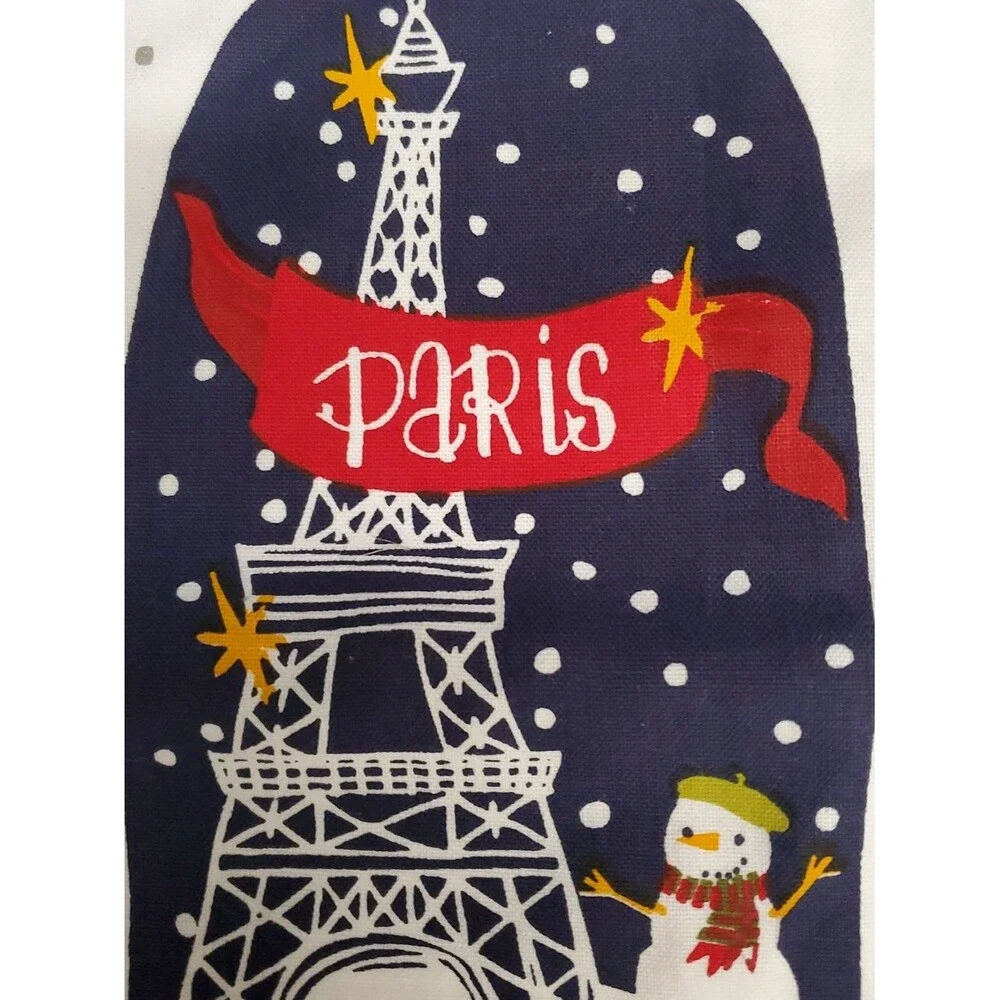 Paris in Winter Holiday Tea Towel - Picture 2 of 4